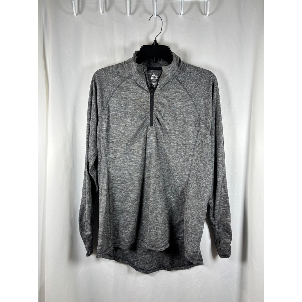 RBX Active Womens‎ Gray Space Dye Quarter Zip Pullover Long Sleeve Thumbhole L